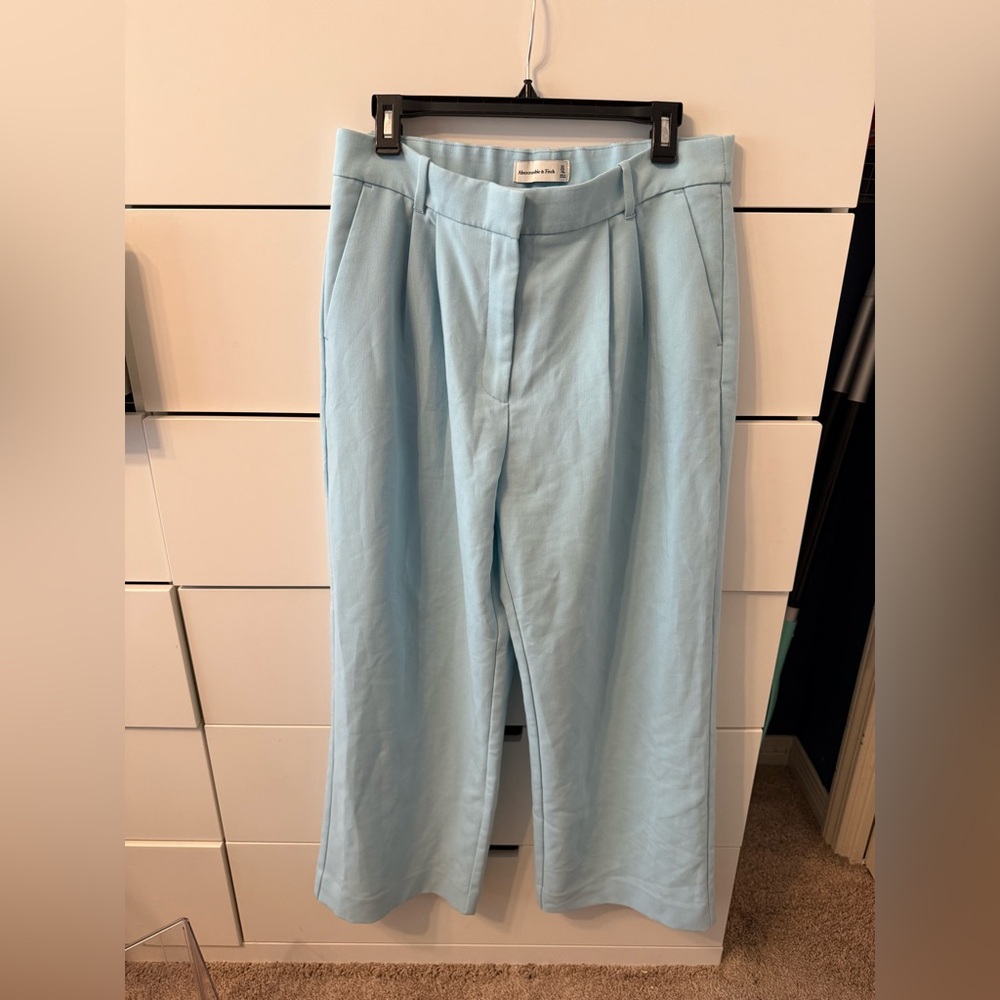 Abercrombie & Fitch Pastel Blue Wide-Leg Trousers